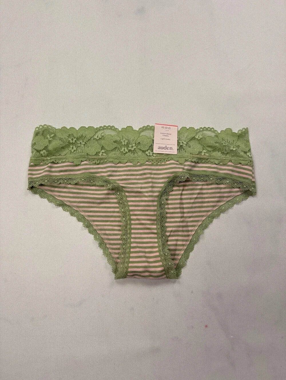 Auden Striped Brief Green Modern Feminine - Womens XS